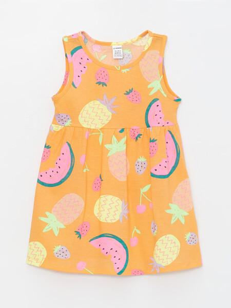 Bicycle Collar Printed Baby Girl Dress - 3