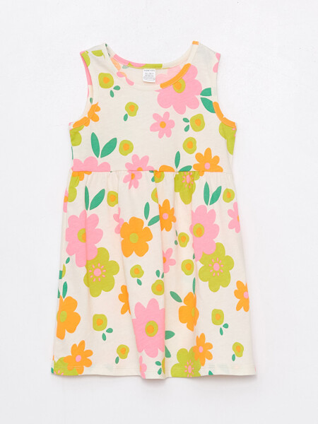 Bicycle Collar Printed Baby Girl Dress - 4