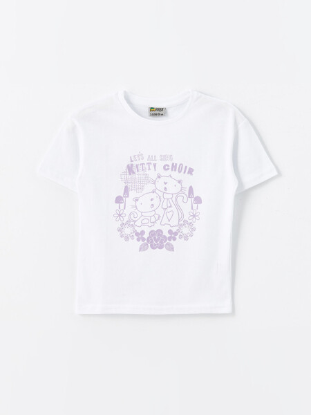 Bicycle Collar Printed Baby Girl T-Shirt - 4