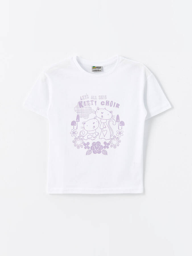 Bicycle Collar Printed Baby Girl T-Shirt - 4