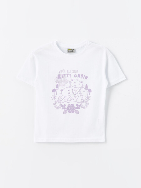 Bicycle Collar Printed Baby Girl T-Shirt - 1