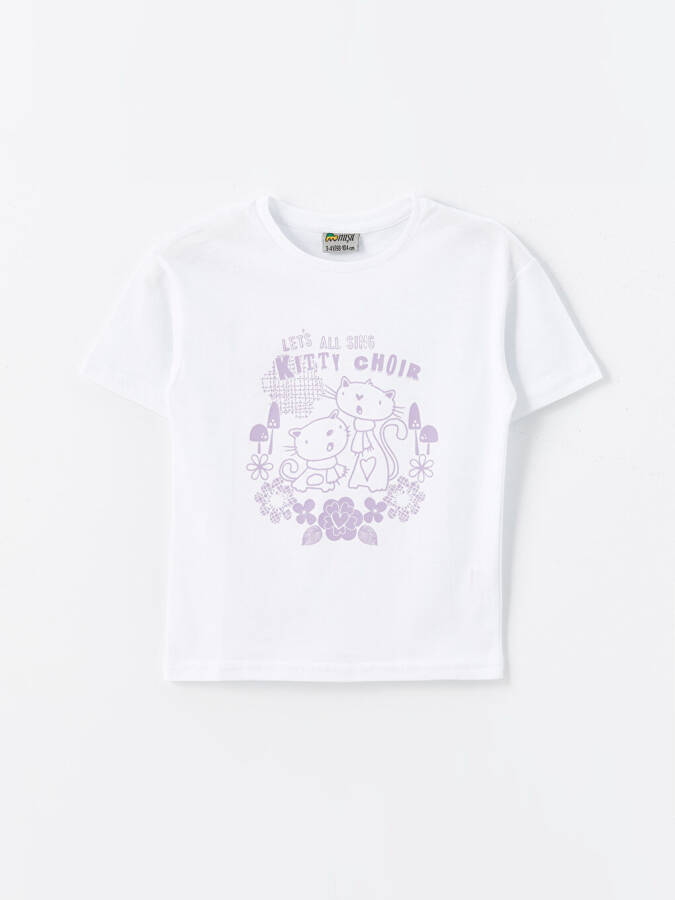 Bicycle Collar Printed Baby Girl T-Shirt - 1