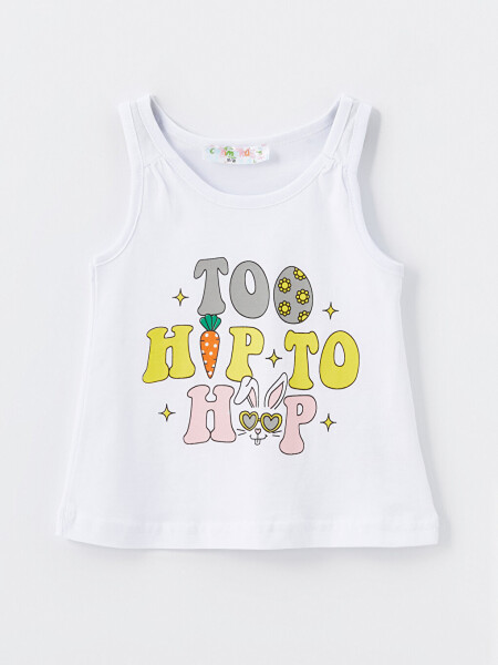 Bicycle Collar Printed Baby Girl Tank Top - 4