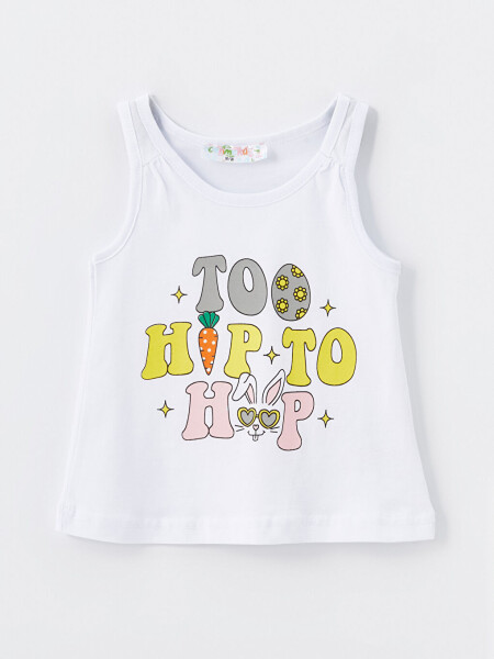 Bicycle Collar Printed Baby Girl Tank Top - 1