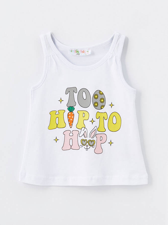 Bicycle Collar Printed Baby Girl Tank Top - 1