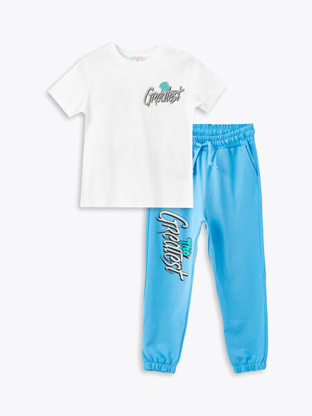 Bicycle Collar Printed Boys T-Shirt and Sweatpants 2-Piece Set - 12