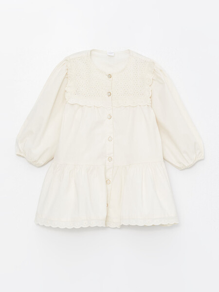 Bicycle Neck Basic Baby Girl Dress - 7