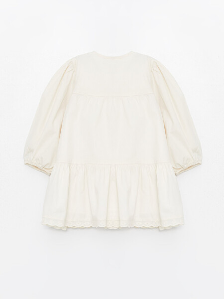 Bicycle Neck Basic Baby Girl Dress - 8