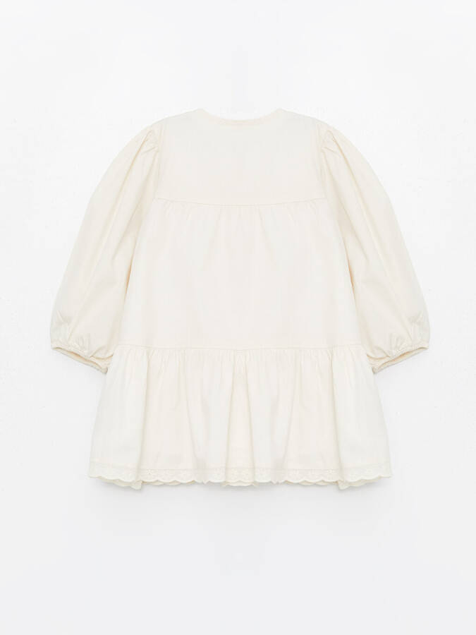 Bicycle Neck Basic Baby Girl Dress - 8