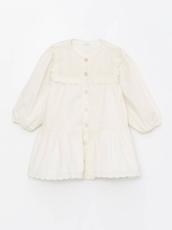 Bicycle Neck Basic Baby Girl Dress - 3