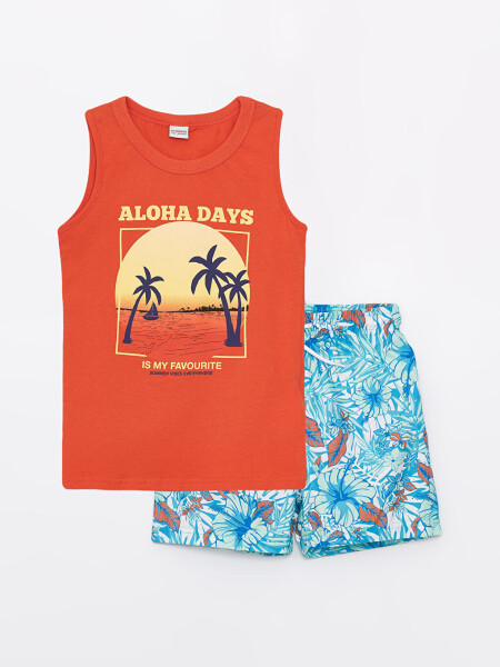 Bicycle Neck Boy's Tank Top and Swim Shorts - 7