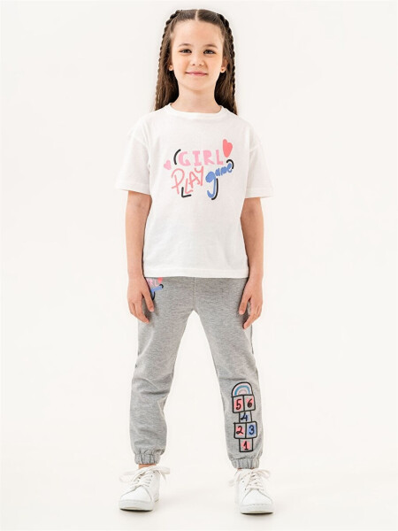 Bicycle Neck Girl Baby T-Shirt and Sweatpants - LC WAIKIKI