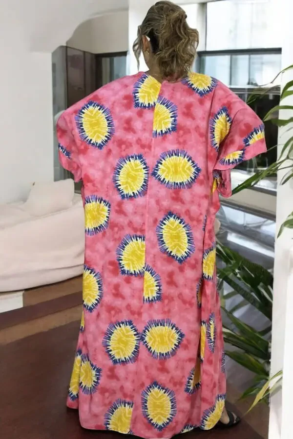 BICYCLE NECK LOW SLEEVE EXTRA LARGE SIZE COTTON VISCOSE PLUS SIZE DRESS SIZE 58-64 - 3