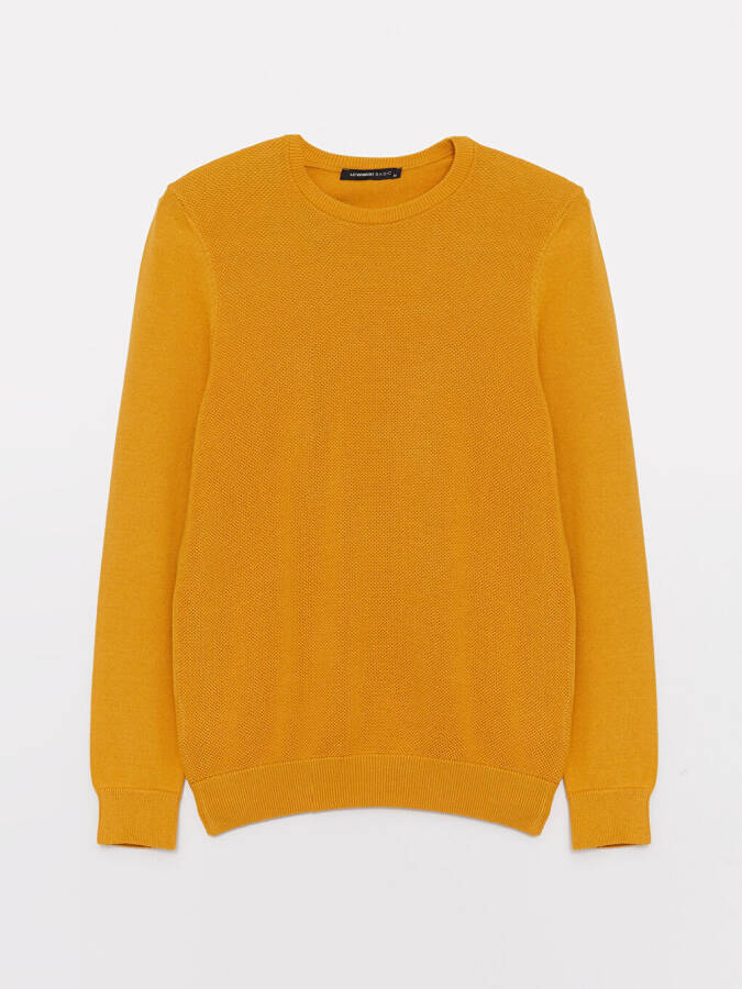 Bicycle Neck Men's Knit Sweater-Yellow - 6