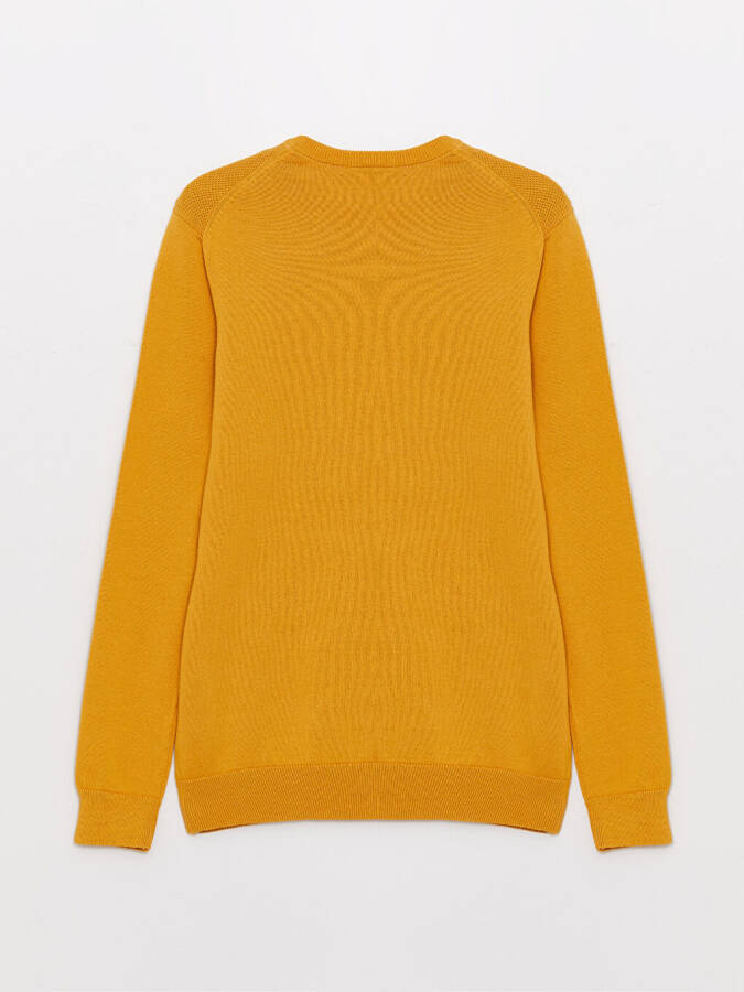 Bicycle Neck Men's Knit Sweater-Yellow - 7
