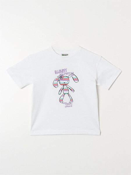 Bicycle Neck Printed Baby Girl T-shirt - 1