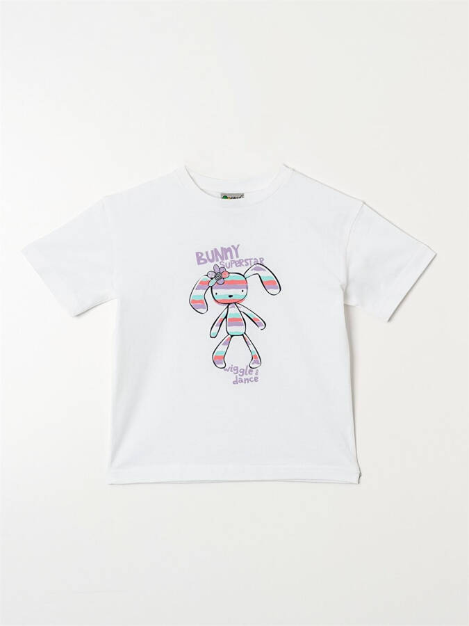 Bicycle Neck Printed Baby Girl T-shirt - 1