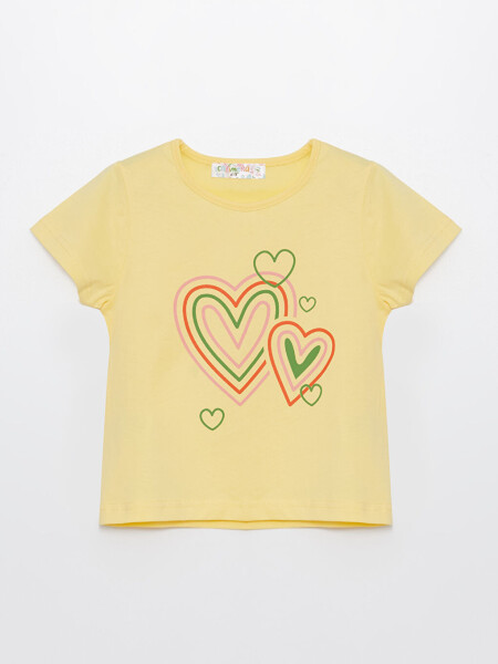 Bicycle Neck Printed Baby Girl T-Shirt - 1