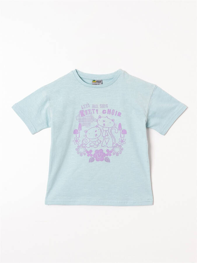 Bicycle Neck Printed Baby Girl T-shirt - 6