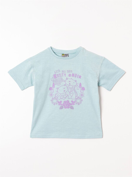 Bicycle Neck Printed Baby Girl T-shirt - 1