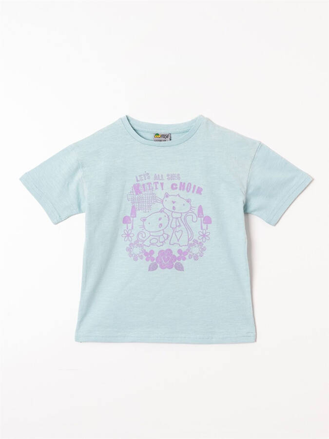 Bicycle Neck Printed Baby Girl T-shirt - 1