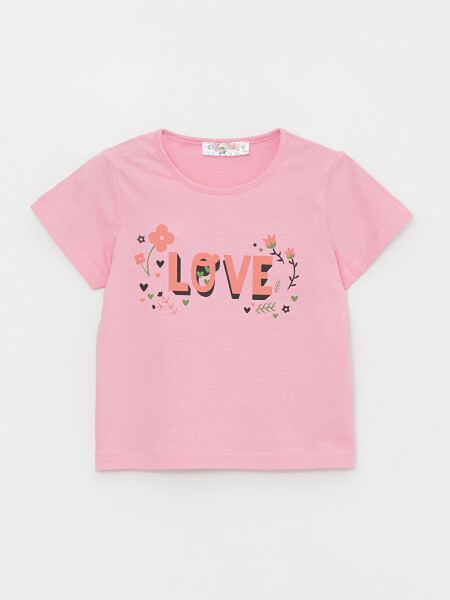 Bicycle Neck Printed Baby Girl T-shirt - 7