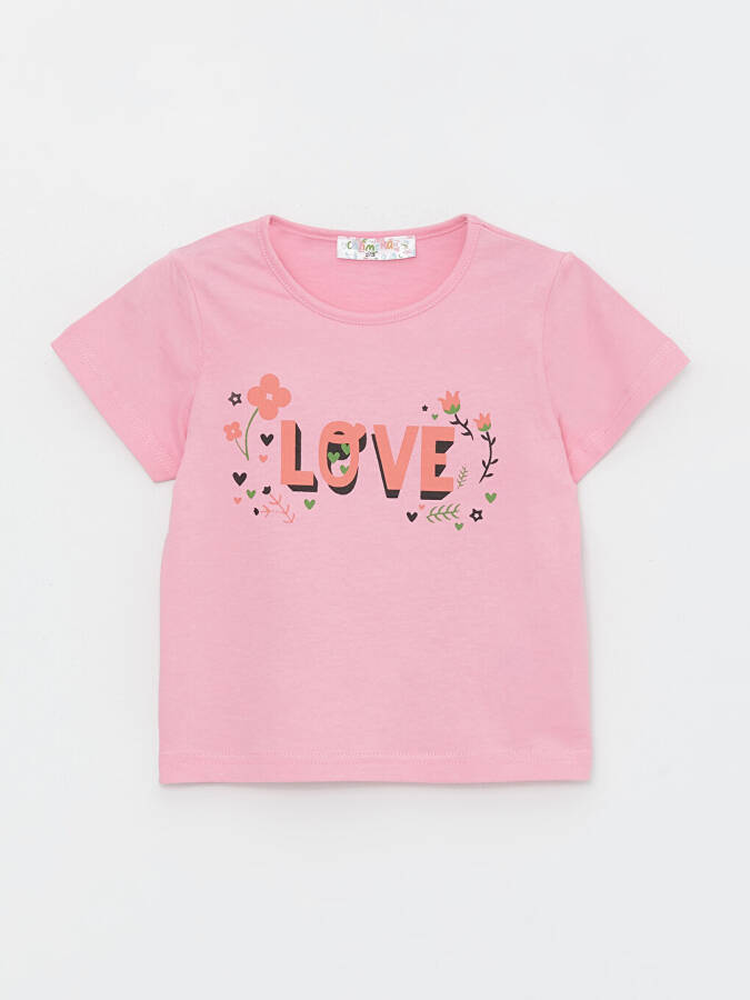 Bicycle Neck Printed Baby Girl T-shirt - 7