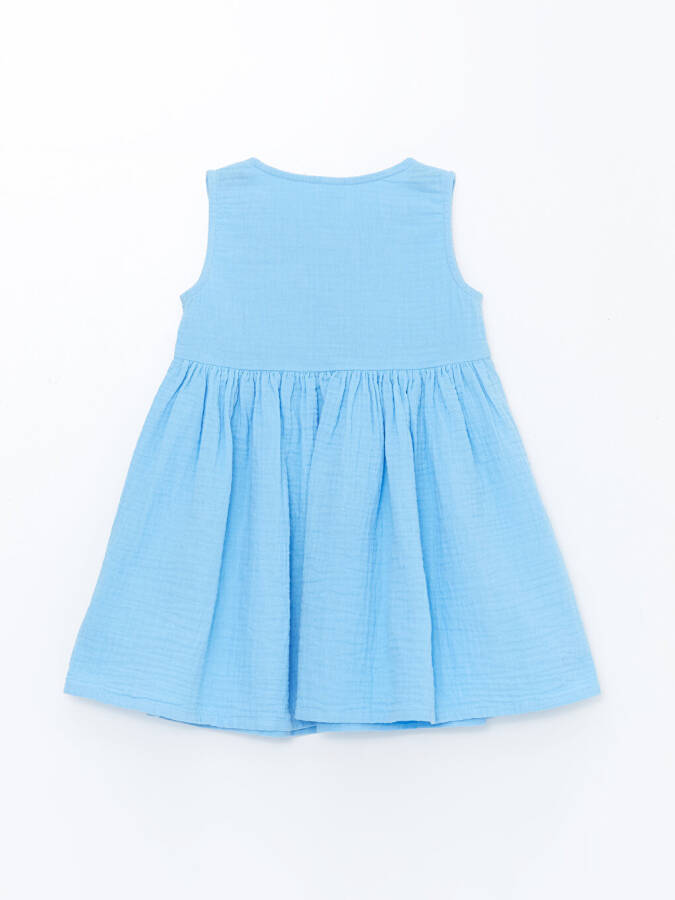 Bicycle Neck Sleeveless Basic Baby Girl Dress - 4