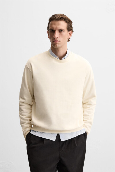 Bicycle neck sweatshirt, dirty white - 10