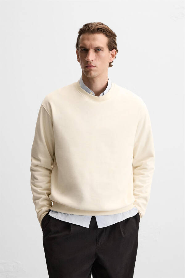 Bicycle neck sweatshirt, dirty white - 2