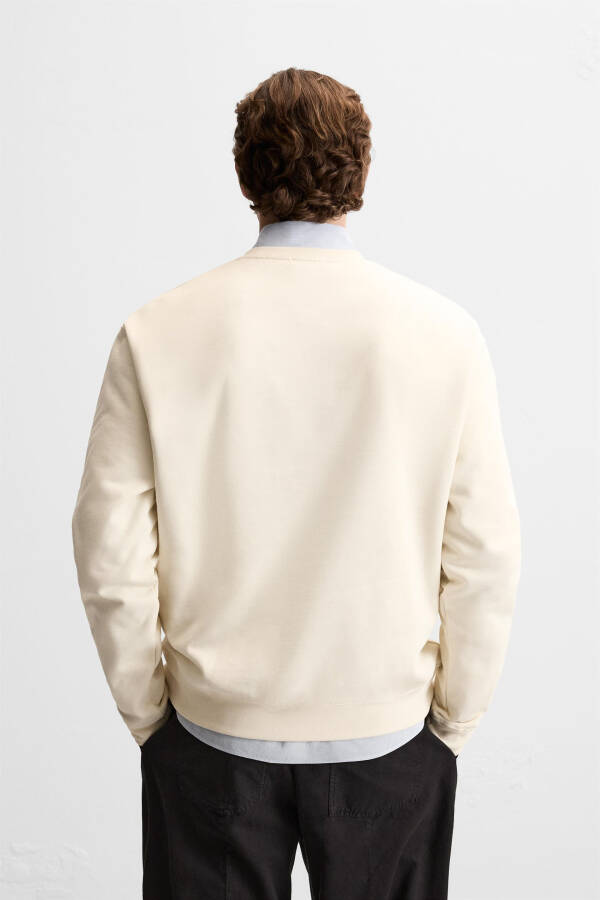 Bicycle neck sweatshirt, dirty white - 3