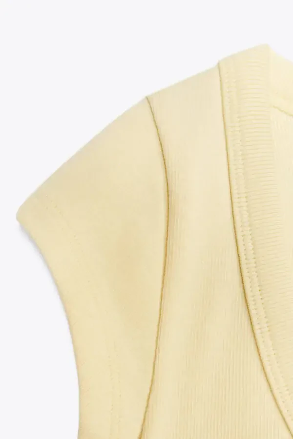 BİSİKLET YAKA T-SHIRT-Tereyağı - 10