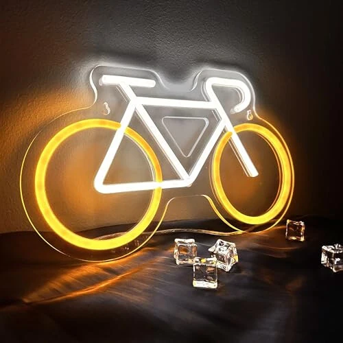 Bicycle Neon Signs for Man Cave, Gifts for Bicycle Enthusiasts, Bike Neon Sign for Home Decor, 13.9 * 8.1 Inch Cycling Wall Decor, 5V USB Powered - 2
