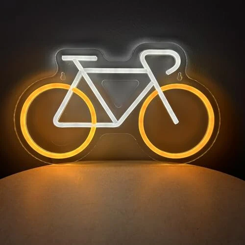 Bicycle Neon Signs for Man Cave, Gifts for Bicycle Enthusiasts, Bike Neon Sign for Home Decor, 13.9 * 8.1 Inch Cycling Wall Decor, 5V USB Powered - 7