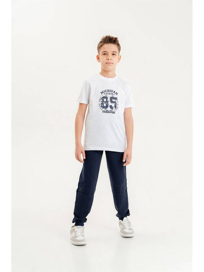 Bicycle Print Short Sleeve Boys T-Shirt and Sweatpants Set - 5