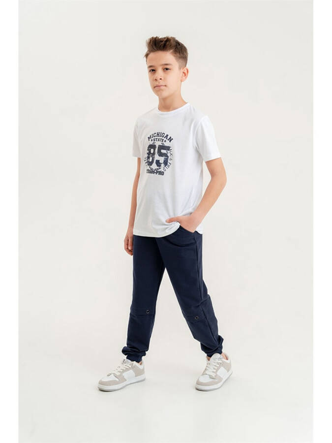 Bicycle Print Short Sleeve Boys T-Shirt and Sweatpants Set - 7