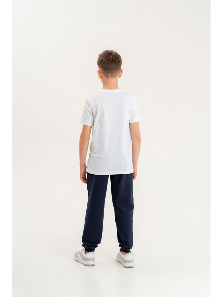 Bicycle Print Short Sleeve Boys T-Shirt and Sweatpants Set - 8