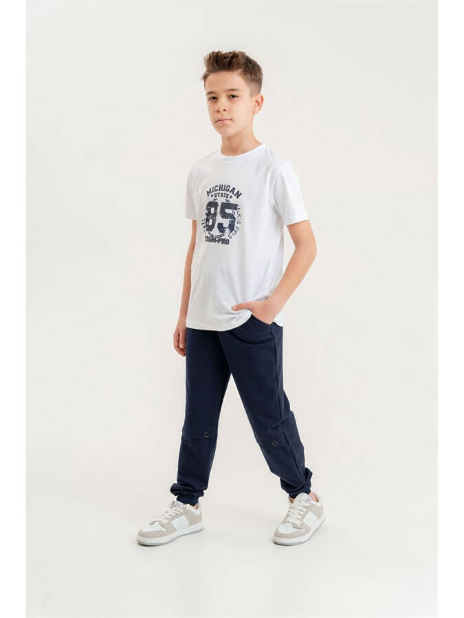 Bicycle Print Short Sleeve Boys T-Shirt and Sweatpants Set - 3