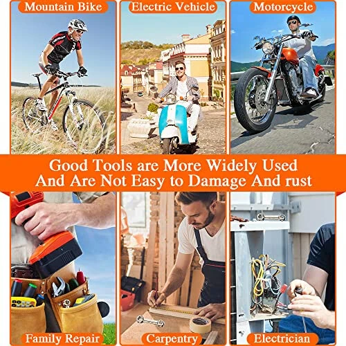 Bicycle Tool Kit, 20 in 1 Bike Multitool, Mountain Bike Repair Tool Kit With Bike Bone Wrench, Portable Bicycle Essentials Easy Road Riding Travel Emergency Maintenance and Carry for Men - 4