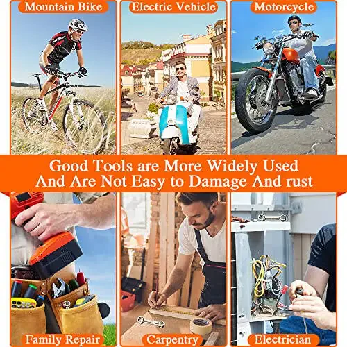 Bicycle Tool Kit, 20 in 1 Bike Multitool, Mountain Bike Repair Tool Kit With Bike Bone Wrench, Portable Bicycle Essentials Easy Road Riding Travel Emergency Maintenance and Carry for Men - 4