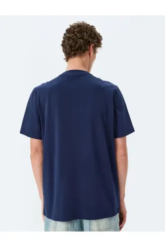 Bicycle yoqali paxta muntazam fit qisqa qisma sloga - 4