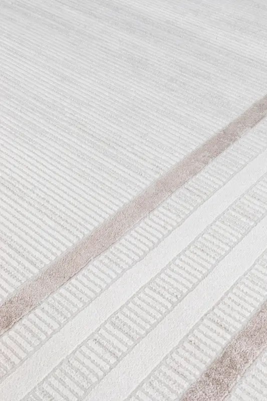 Bienal VL Saçaklı Modern Dokuma Halı,Yüksek Kalite Oturma Odası,Salon,Mutfak Halısı - 8694A-Bej - 2