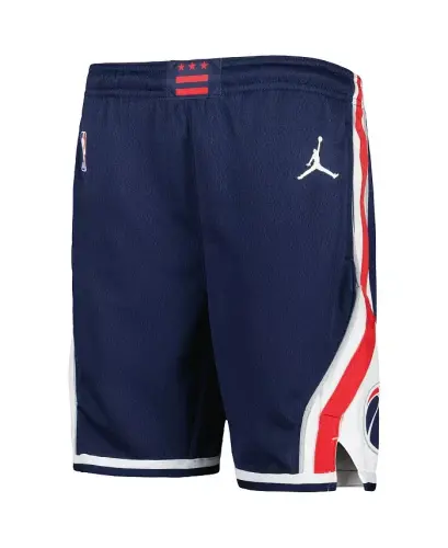 Big Boys and Girls Navy Washington Wizards Statement Edition Swingman Performance Shorts - 3