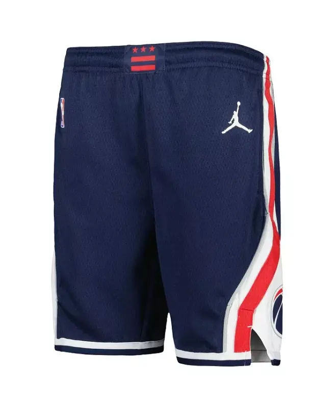 Big Boys and Girls Navy Washington Wizards Statement Edition Swingman Performance Shortslari - 3