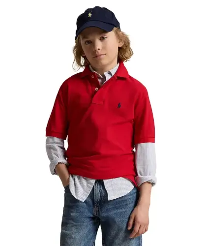 Big Boys Cotton Mesh Logo Polo Shirt 