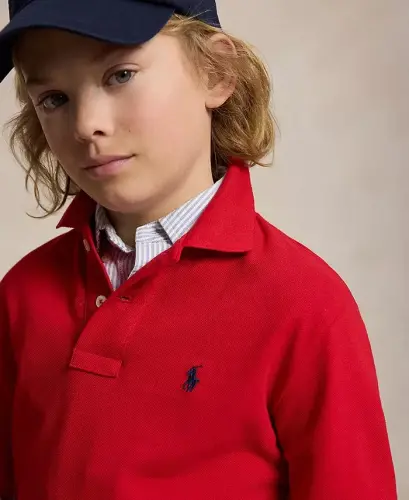 Big Boys Cotton Mesh Logo Polo Shirt - 3