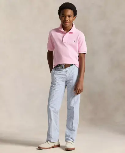 Big Boys Cotton Mesh Logo Polo Shirt - 2