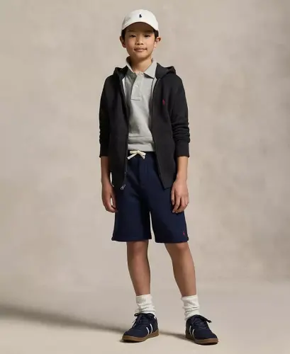 Big Boys Cotton Mesh Logo Polo Shirt-New Grey Heather - 2