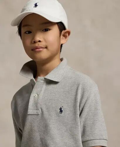 Big Boys Cotton Mesh Logo Polo Shirt-New Grey Heather - 3
