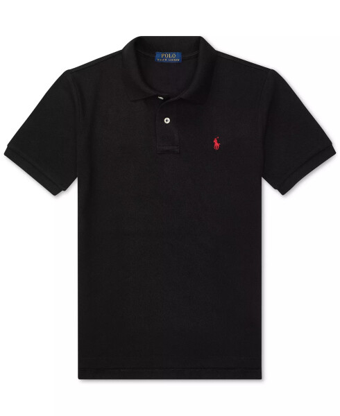 Big Boys Cotton Mesh Logo Polo Shirt Polo Black - 1